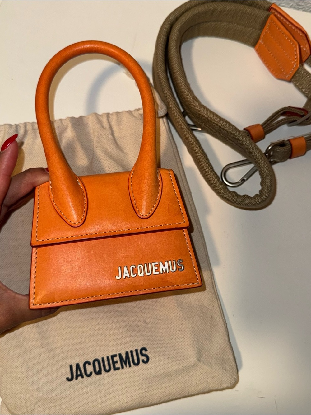Jacquemus Orange Mini Le Chiquito-Style Top Handle Bag - Picture 3 of 8